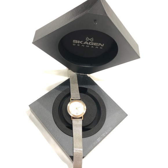 Skagen Signatur Two-Hand Silver-Tone Womens Stainless Steel Mesh Watch - Picture 1 of 9